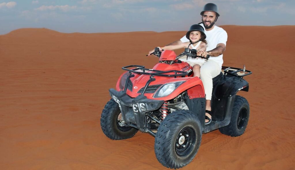 bike with family in desert