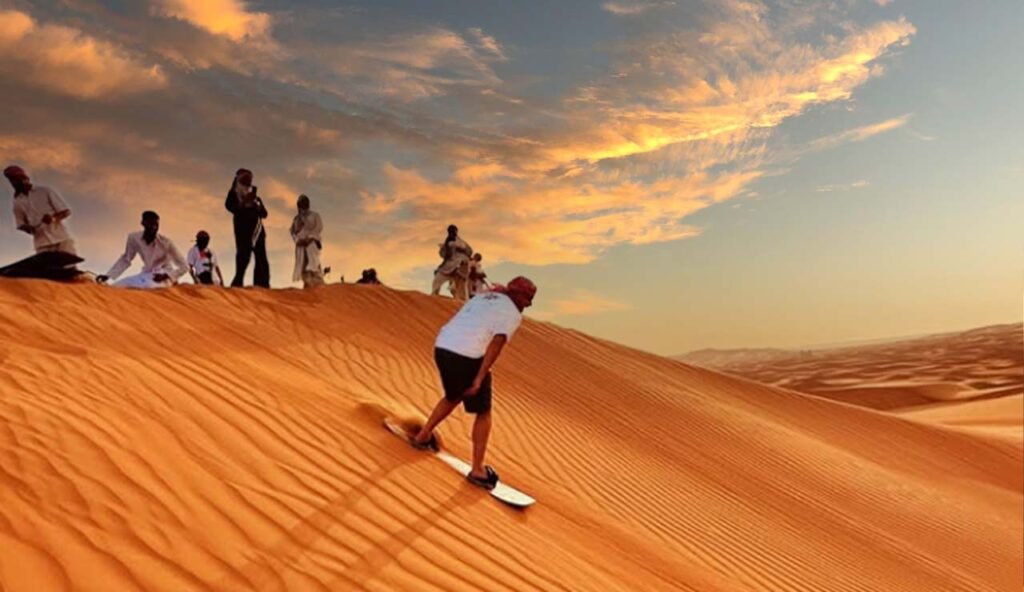 sand baording in desert